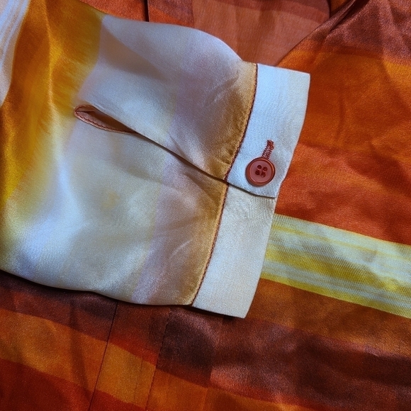Lafayette 148 Size 8 Silk Sunset Stripe Tunic Top - Picture 5 of 7